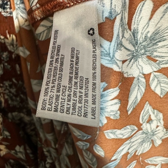 La Ligne Brown and White Floral Long Sleeve Dress - Picture 3 of 6